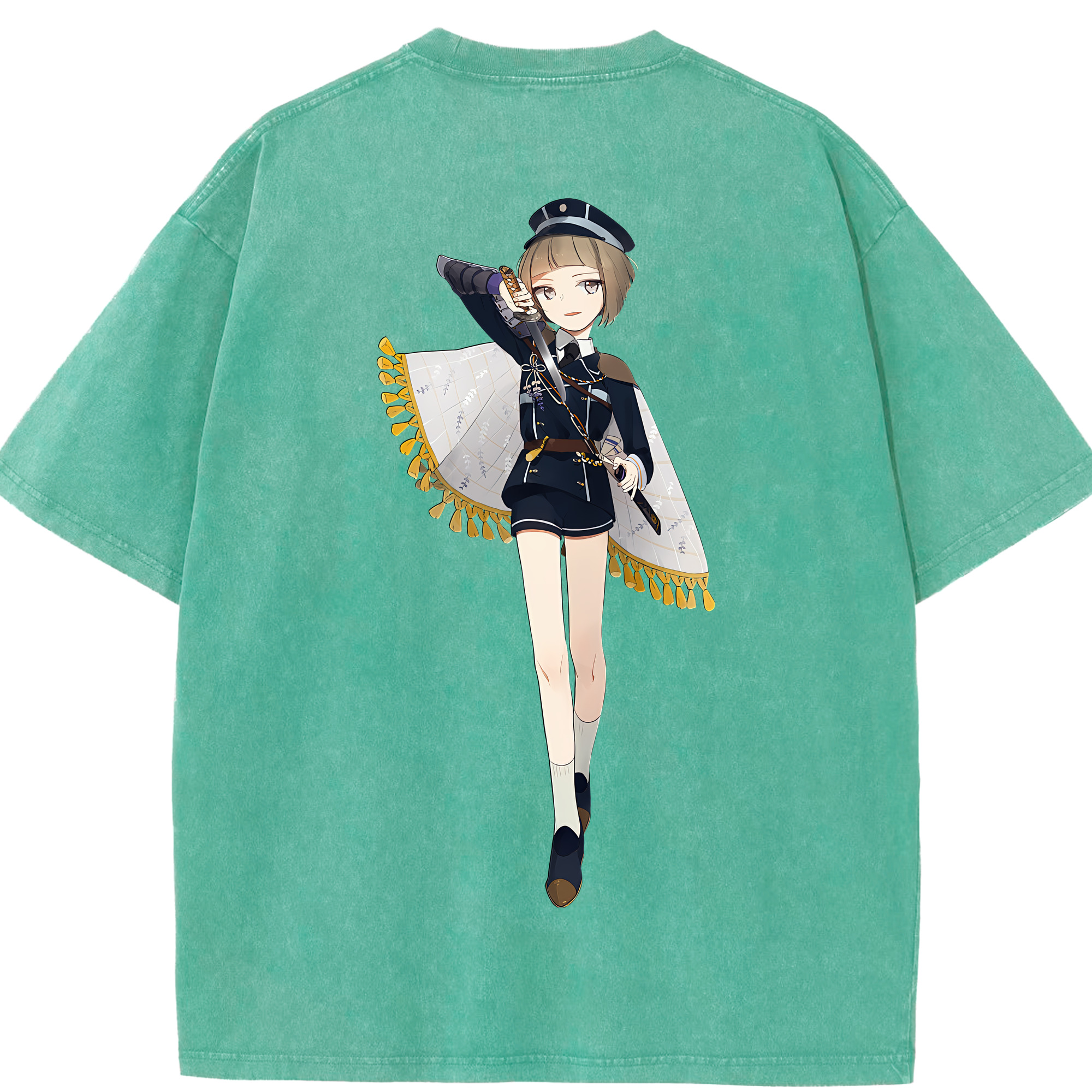 （画像用） 刀剣乱舞 Touken Ranbu 綿100% ヴィンテージ風 半袖Tシャツ（背面プリント）